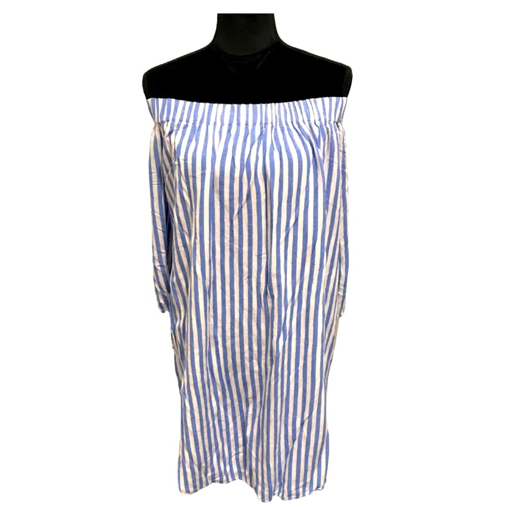 Off The Shoulder Stripped Dress